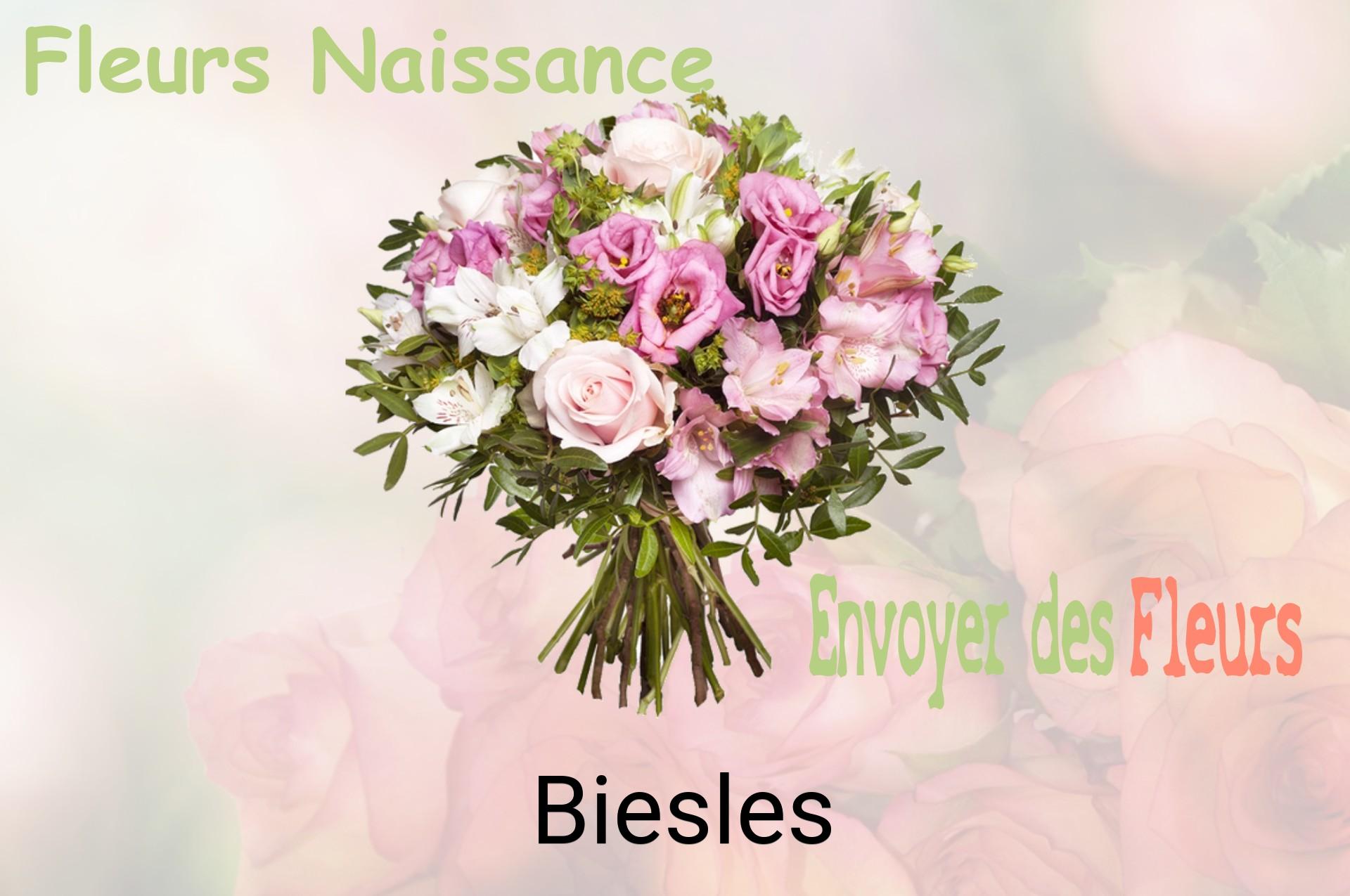 Bouquet de fleurs de naissance livré à Biesles